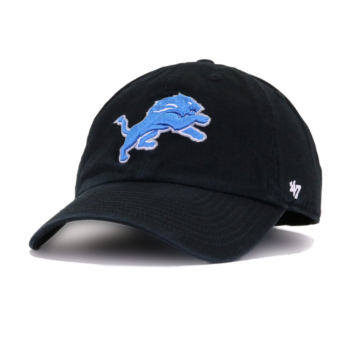 Detroit Lions Black 47 Brand Clean Up Dad Hat