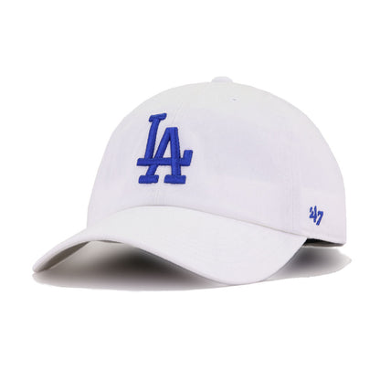 Los Angeles Dodgers White 47 Brand Clean Up Dad Hat
