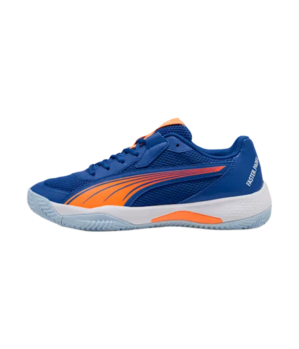 Padel Shoes Puma Nova Court Blue Fire/White/Red 2025 Momo Gonzalez