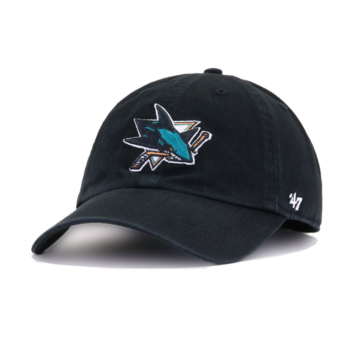 San Jose Sharks Black 47 Brand Clean Up Dad Hat