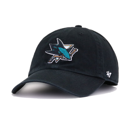 San Jose Sharks Black 47 Brand Clean Up Dad Hat