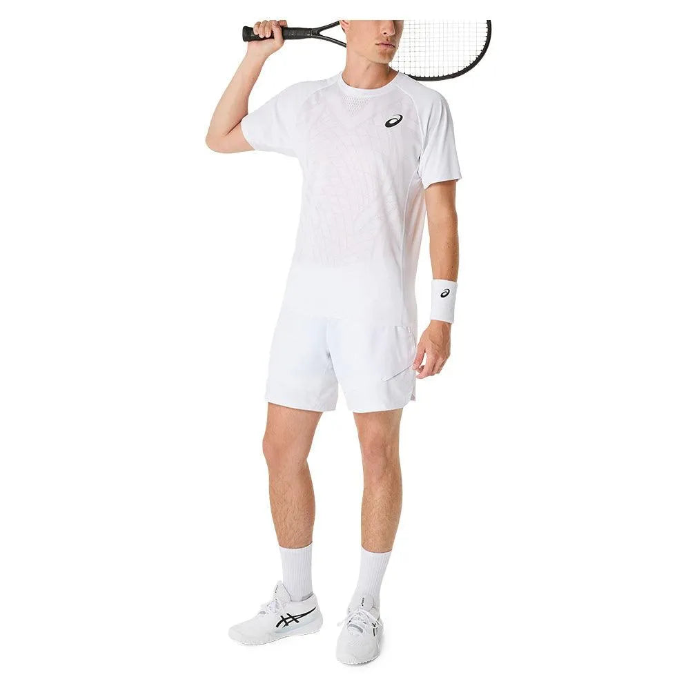 Men's Match ACTIBREEZE Short Sleeve Tennis Top Brilliant White