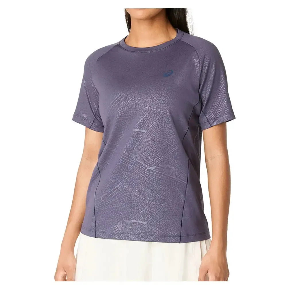Women's Game All Over Print Short Sleeve Tennis Top-Apparel-Asics-2042A385_500-Tennis Express