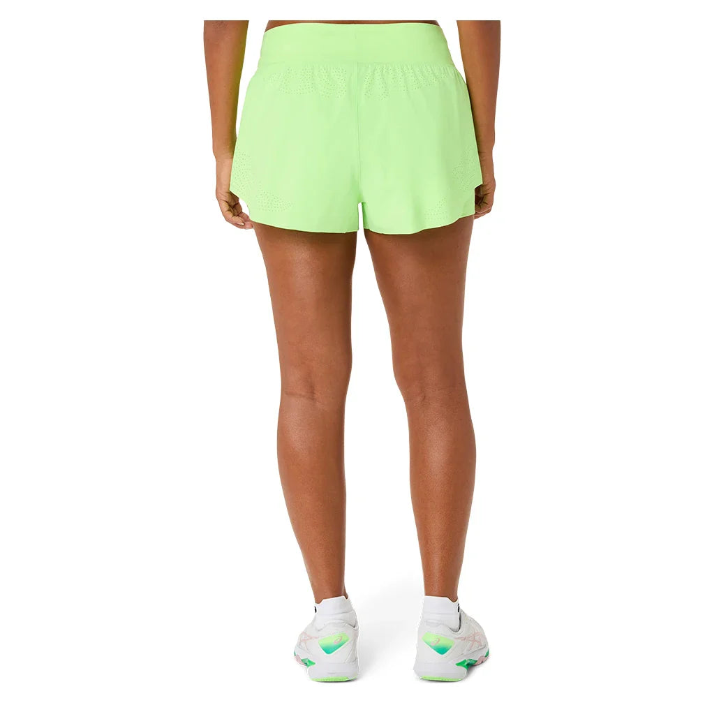 Women's Match Laser Cut Tennis Short Illuminate Green