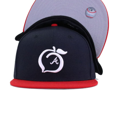 Atlanta Braves Navy Scarlet PEACH New Era 59Fifty Fitted