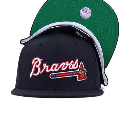 Atlanta Braves Navy Tomahawk Green Bottom New Era 59Fifty Fitted