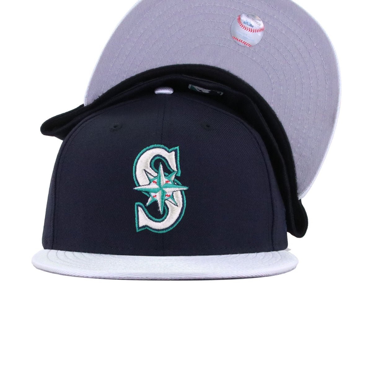 Seattle Mariners Navy Metallic Silver New Era 59Fifty Fitted