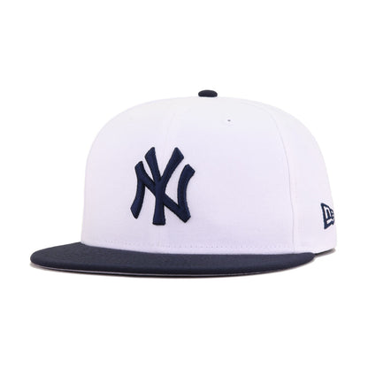 New York Yankees White Navy New Era 59Fifty Fitted