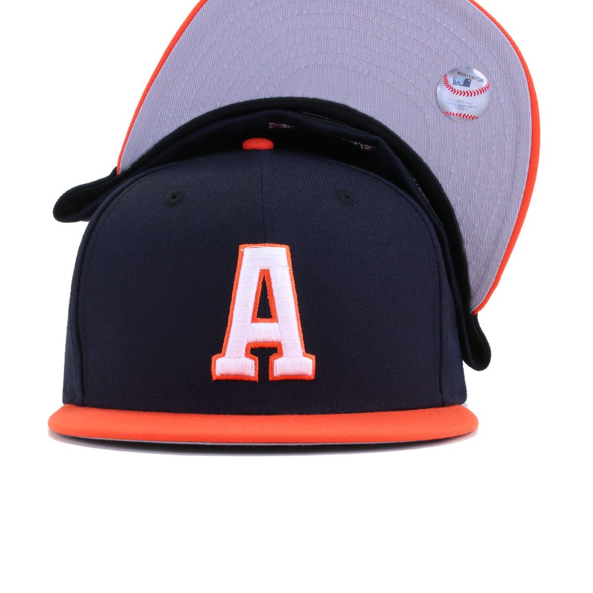 Houston Astros Navy Orange LIGATURE New Era 59Fifty Fitted