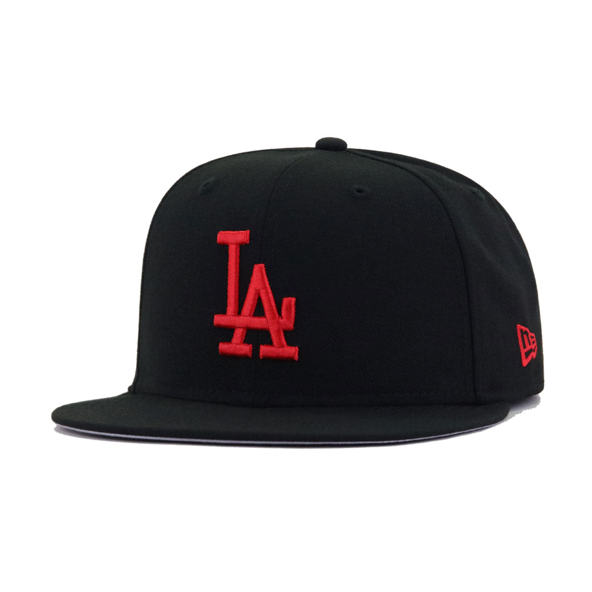 Los Angeles Dodgers Black Radiant Red Logo New Era 59Fifty Fitted