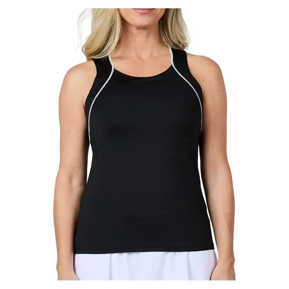 Women's Racerback Tennis Tank Black-Apparel-Sofibella-2288MYS-BLKH25-Tennis Express