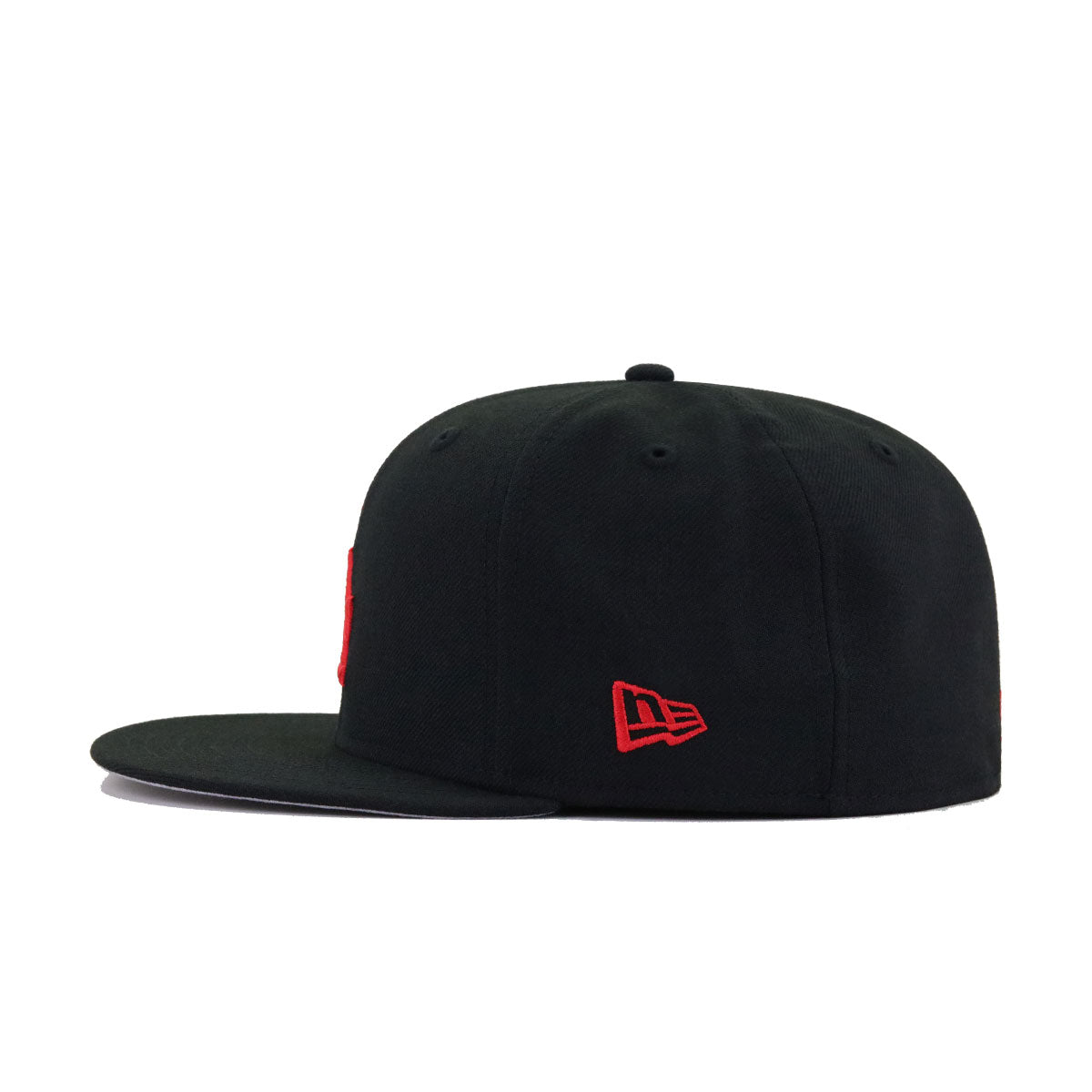 Los Angeles Dodgers Black Radiant Red Logo New Era 59Fifty Fitted
