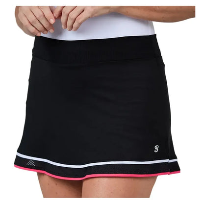 Women's 13 Inch Tennis Skort Black-Apparel-Sofibella-2348AMR-BLKF25-Tennis Express