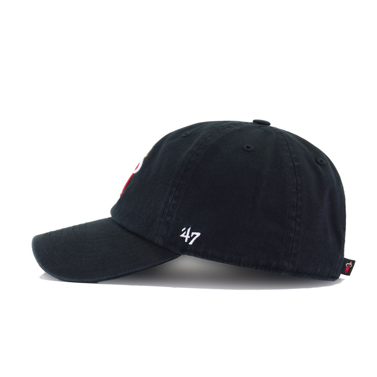 Miami Heat Black 47 Brand Clean Up Dad Hat