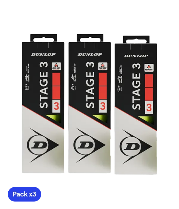 Balls  Dunlop Stage 3 Rojo/Amarillo (Pack x3) 2025