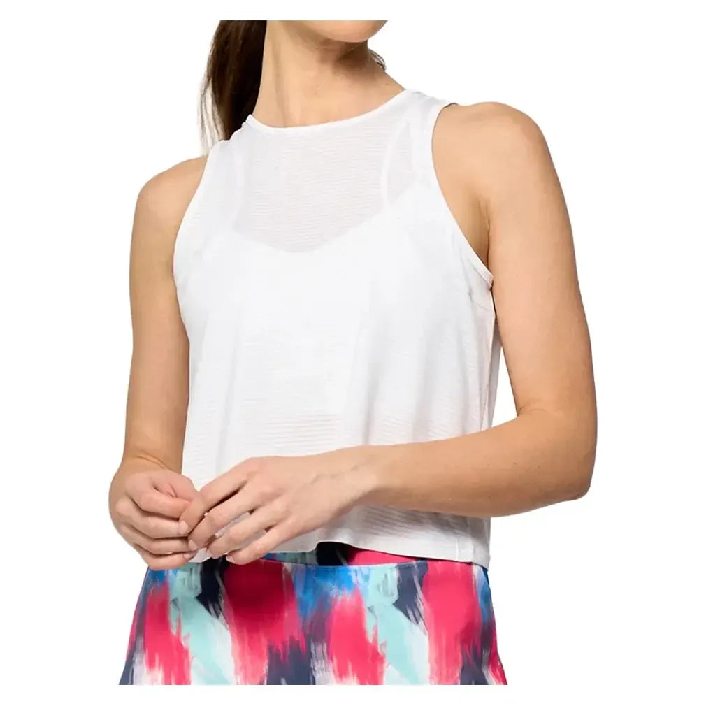 Women's Shift Tennis Tank White-Apparel-Lija-25A-1970T1WU25-Tennis Express