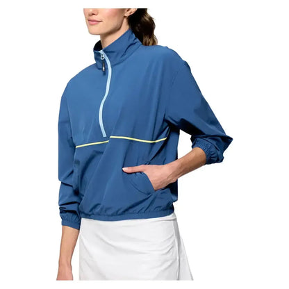 Women's Edge Tennis Jacket Denim Blue and Peridot