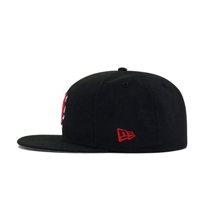 New York Mets Black Radiant Red Logo New Era 59Fifty Fitted