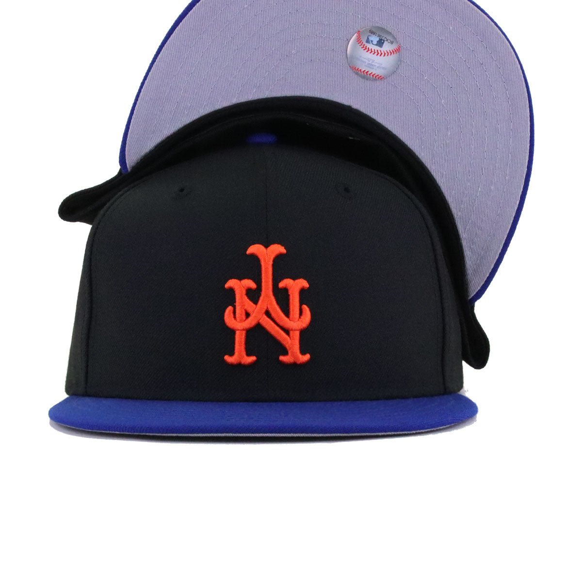 New York Mets Black Light Royal Blue Upside Down New Era 59Fifty Fitted