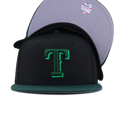 Texas Rangers Black Dark Green New Era 59Fifty Fitted