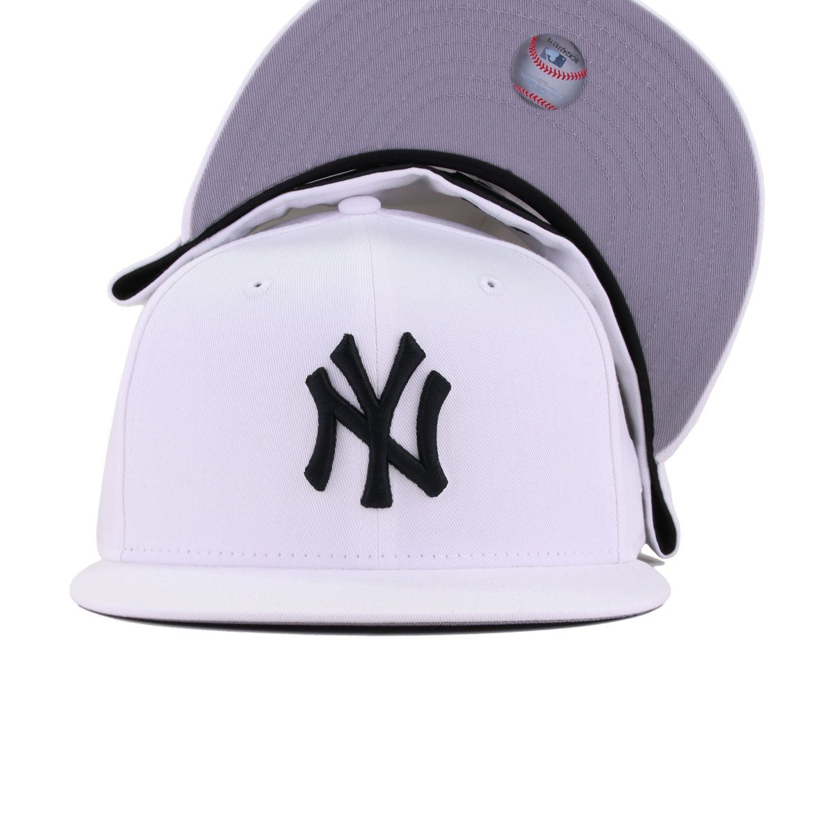 New York Yankees White Real Black Logo New Era 59Fifty Fitted