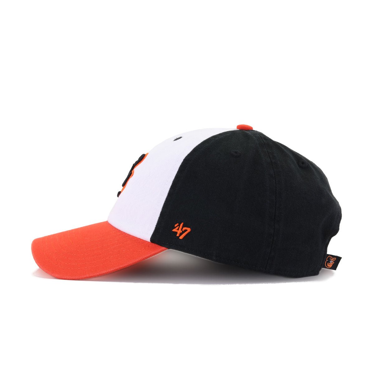 Baltimore Orioles White Black Orange 47 Brand Clean Up Dad Hat