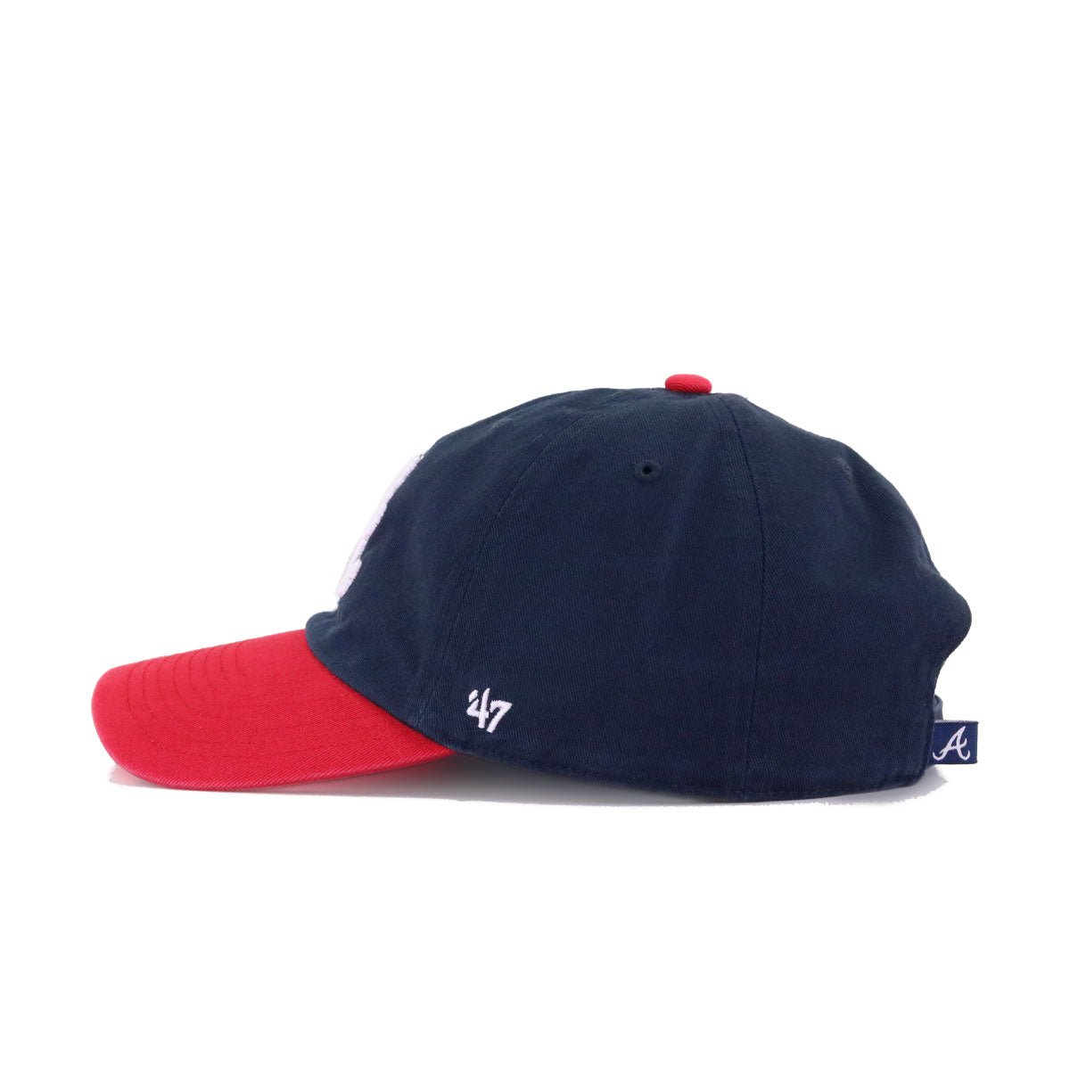 Atlanta Braves Navy Scarlet 47 Brand Clean Up Dad Hat