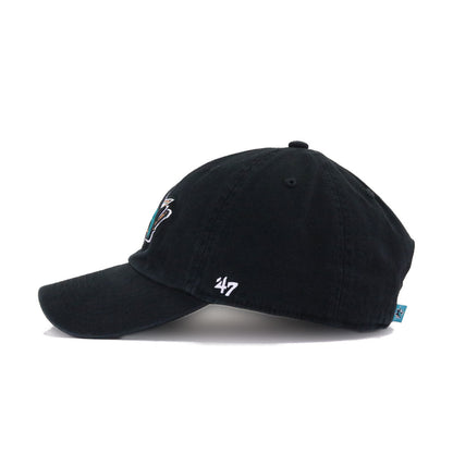 San Jose Sharks Black 47 Brand Clean Up Dad Hat