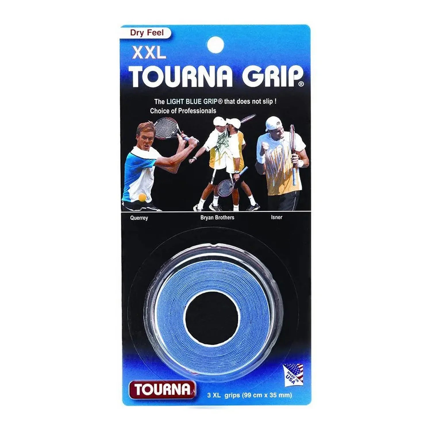 Tourna Grip XXL 3 Pack Blue Tennis Overgrip-Accessories-Tourna-30672-DEFAULT-L-Tennis Express