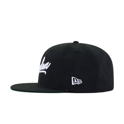 Las Vegas Raiders Black Script Green Bottom New Era 59Fifty Fitted