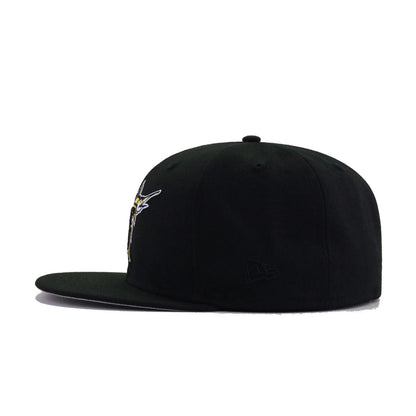 Florida Marlins Black Manilla New Era 59Fifty Fitted
