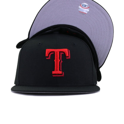 Texas Rangers Black BRED New Era 59Fifty Fitted