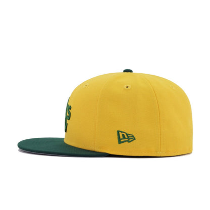 Oakland Athletics A Gold Dark Green REVERSE New Era 59Fifty Fitted