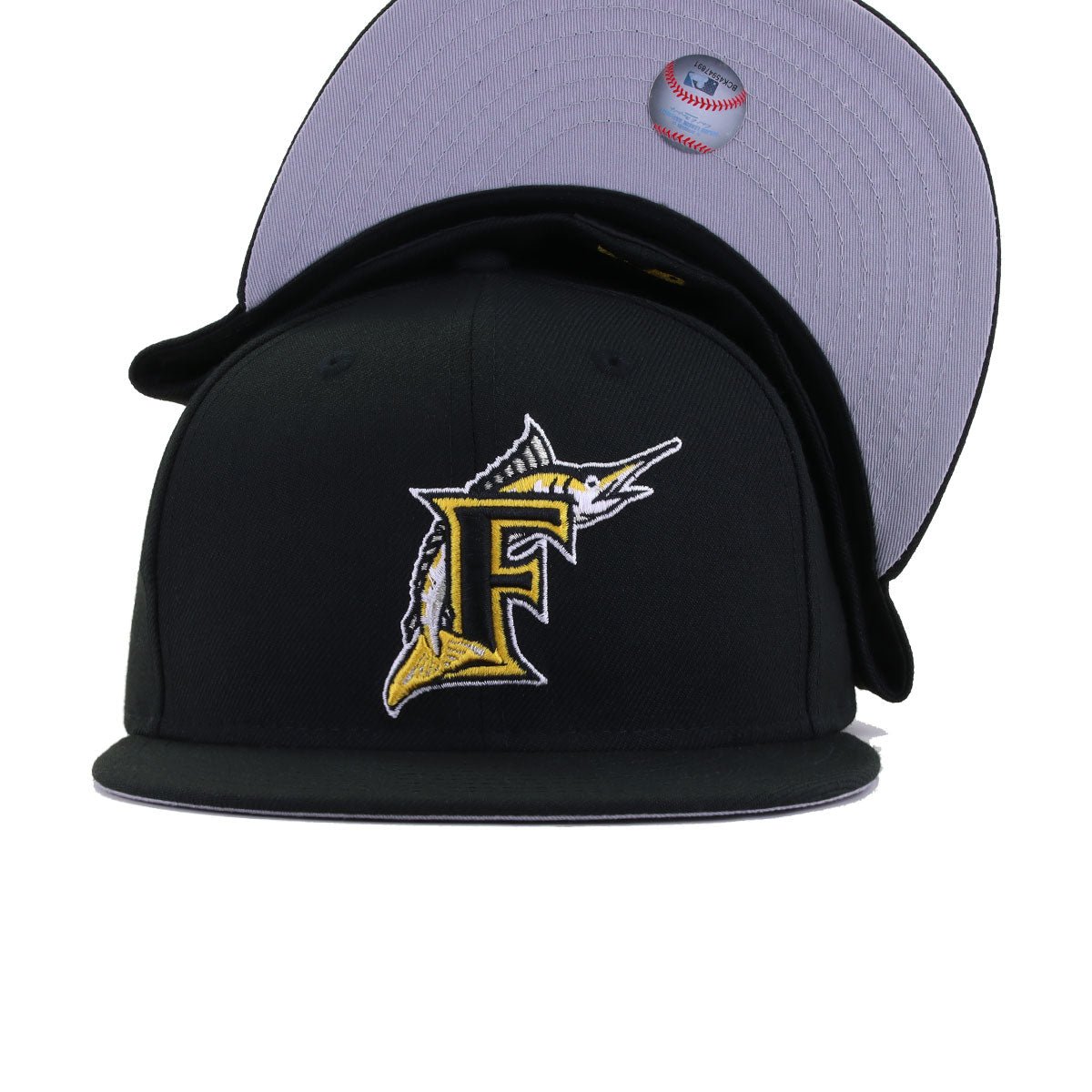 Florida Marlins Black Manilla New Era 59Fifty Fitted