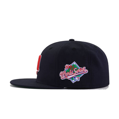 Minnesota Twins Navy 1991 World Series Cooperstown Green Bottom New Era 59Fifty Fitted