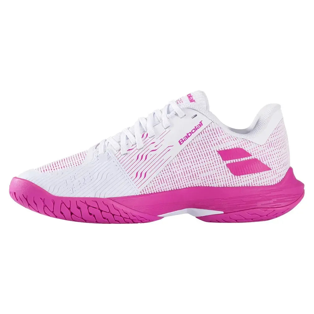 Womens Jet Tere 2 All Court Tennis Shoes White and Fandango Pink