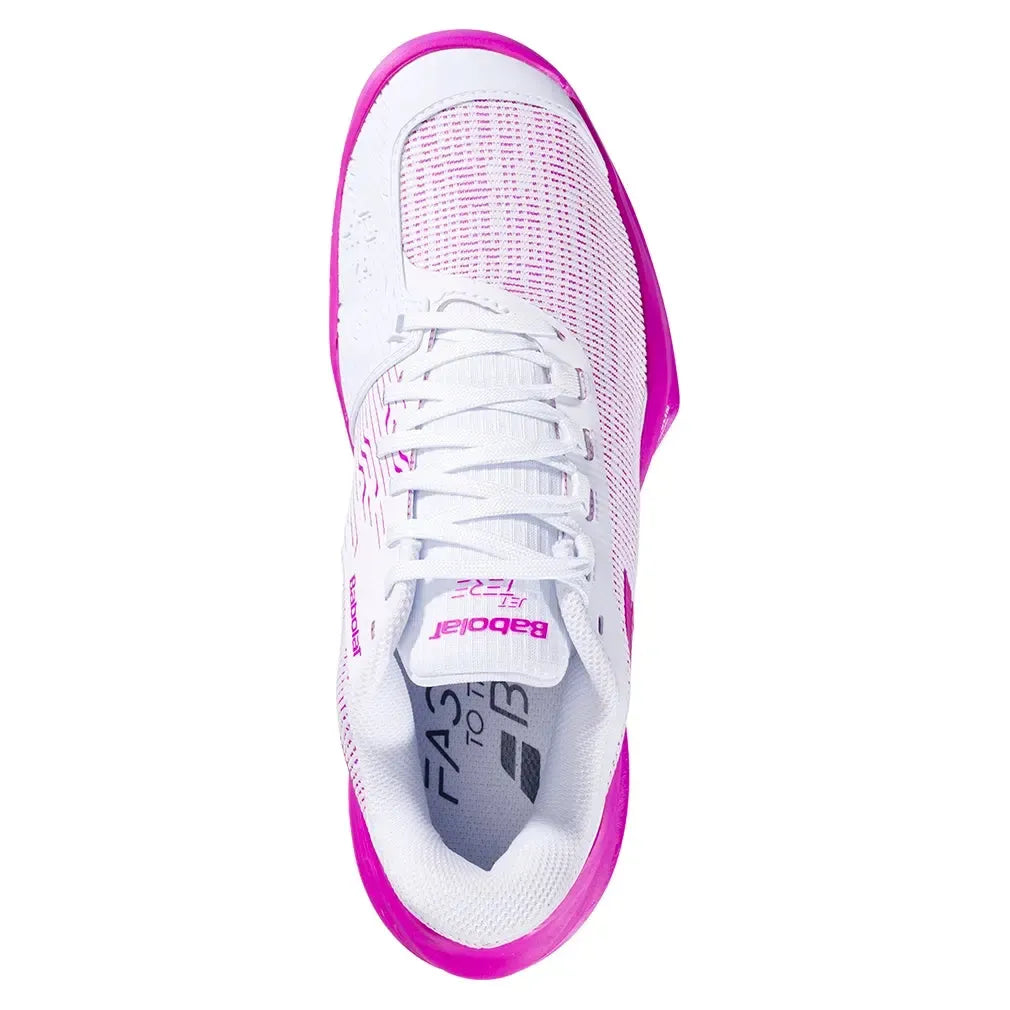 Womens Jet Tere 2 All Court Tennis Shoes White and Fandango Pink