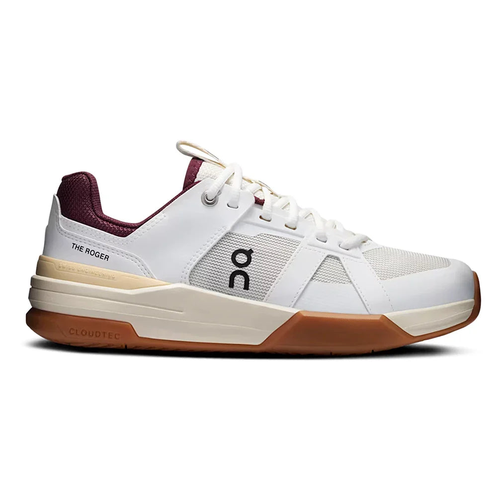 Juniors' THE ROGER Clubhouse Pro Tennis Shoes White and Maroon