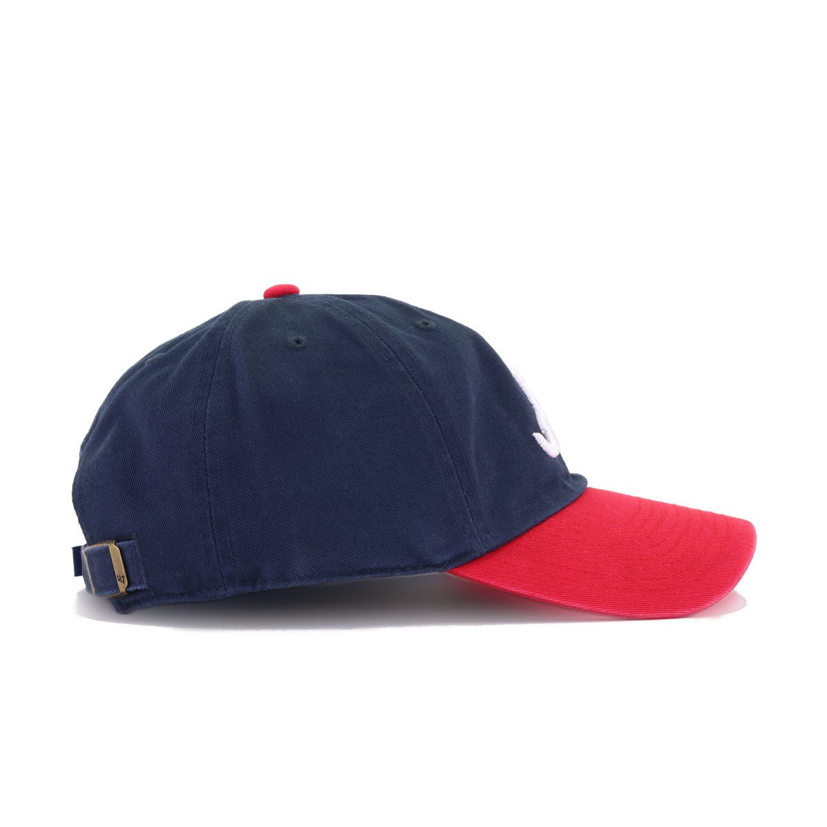 Atlanta Braves Navy Scarlet 47 Brand Clean Up Dad Hat