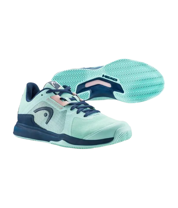 Padel Shoes HEAD Sprint Team 3.5 Clay Mujer Aqua Dark Blue