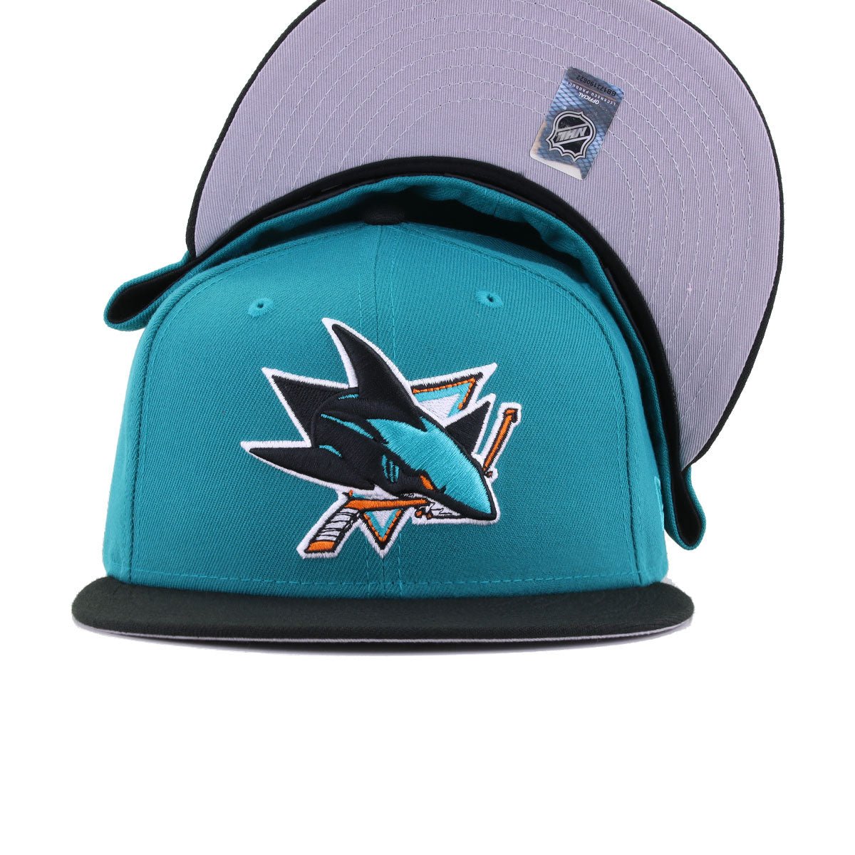 San Jose Sharks Aqua Black New Era 59Fifty Fitted