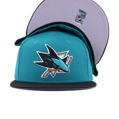 San Jose Sharks Aqua Black New Era 59Fifty Fitted