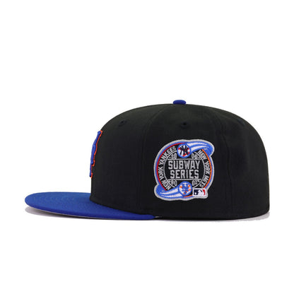 New York Mets Black Light Royal Blue Subway Series Cooperstown New Era 59Fifty Fitted
