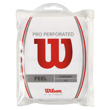 Pro Overgrip Perforated 12 Pack White-Accessories-Wilson-45469-DEFAULT-L-Tennis Express