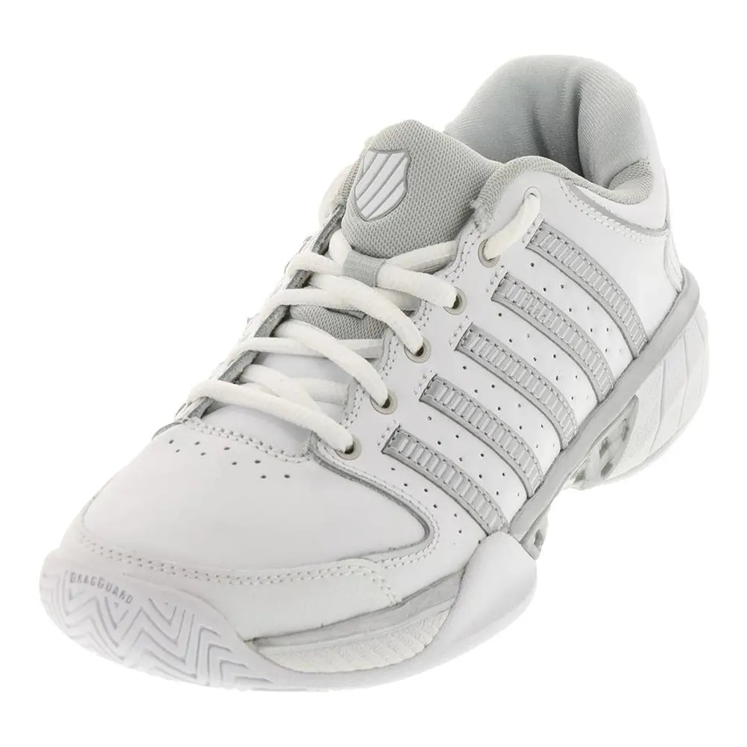 Women's HyperCourt Express Leather Tennis Shoes White and Silver-Footwear-K-Swiss-50631-DEFAULT-L-1-[Sku]-Tennis Express