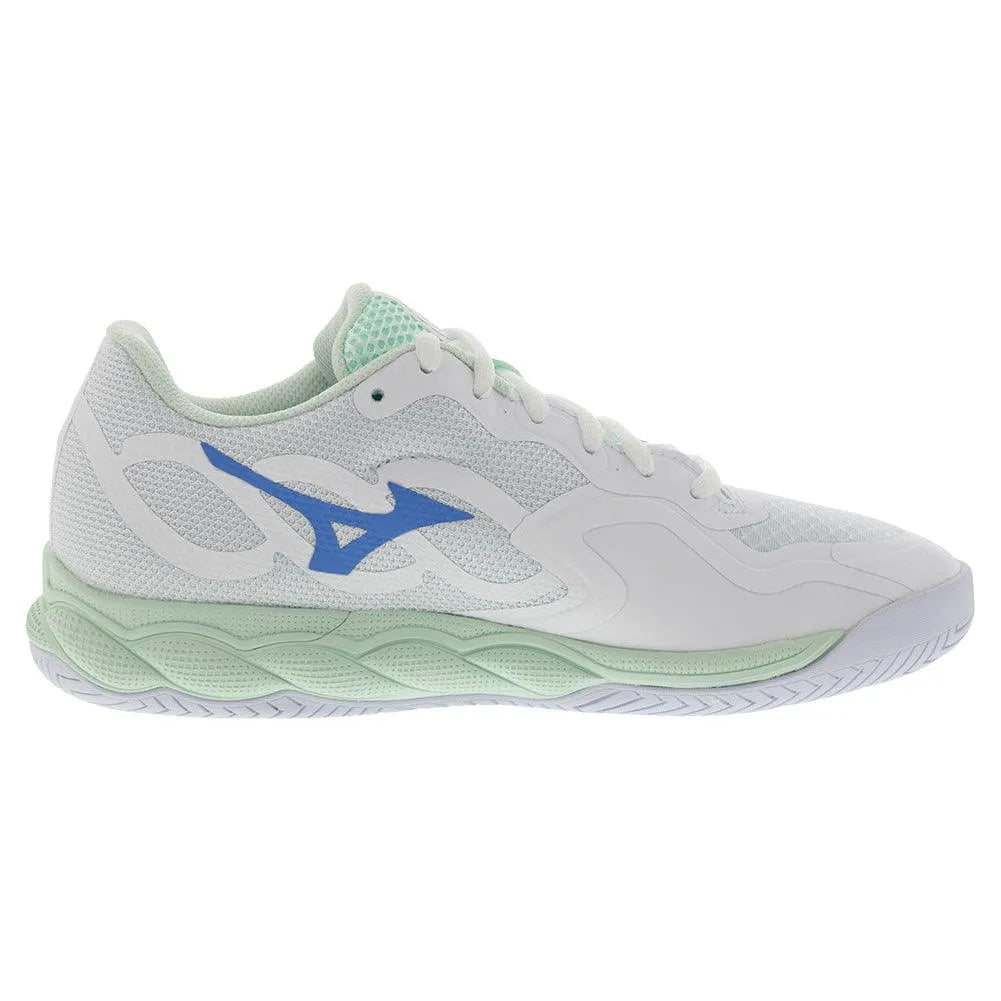 Women's Wave Enforce Court Tennis Shoes White and Frontier Blue