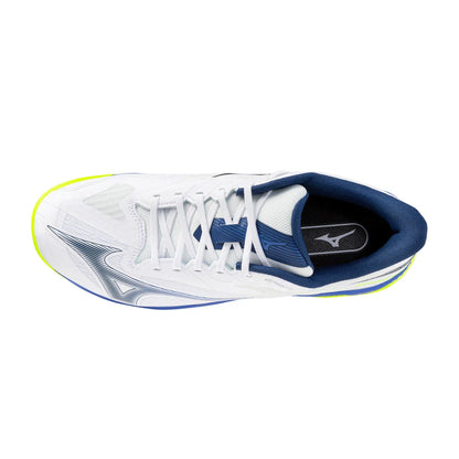 Men's Wave Exceed Court AC Tennis Shoes White and Dazzling Blue