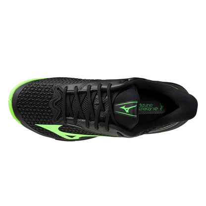 Men's Wave Exceed Tour 7 AC Tennis Shoes Black and Glowing Apple