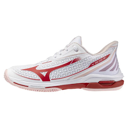 Women's Wave Exceed Tour 7 AC Tennis Shoes White and Fiery Red
