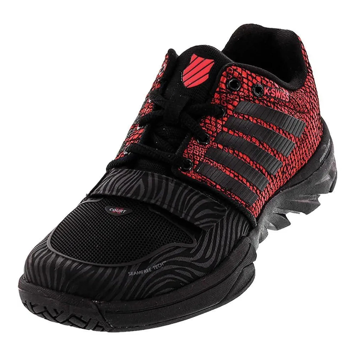 Women's X Court Tennis Shoes Black and Metallic Red-Footwear-K-Swiss-58382-DEFAULT-L-1-[Sku]-Tennis Express